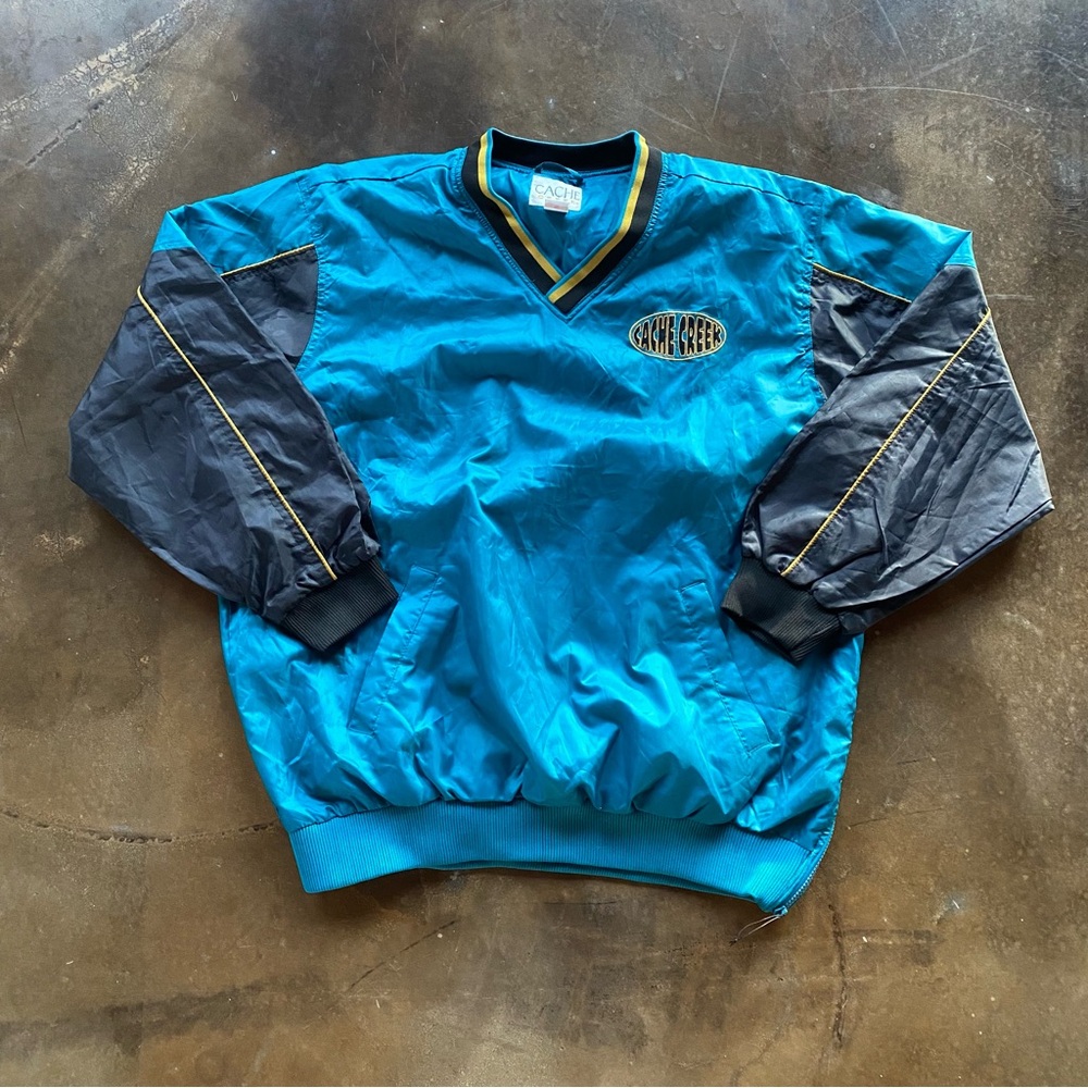 VTG 90s Cache Creek Turquoise Teal Oversized Nylon Windbreaker